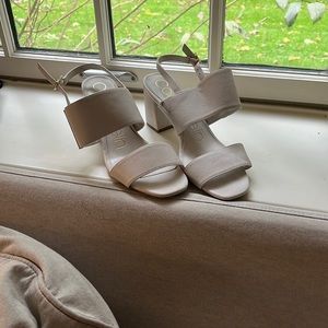 Calvin Klein White Heeled Sandals, size 8